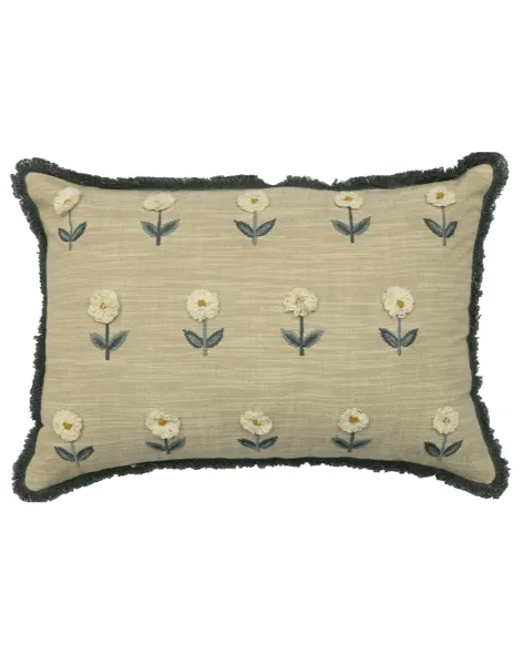 Floral Cotton Lumbar Decorative Cushion Cover