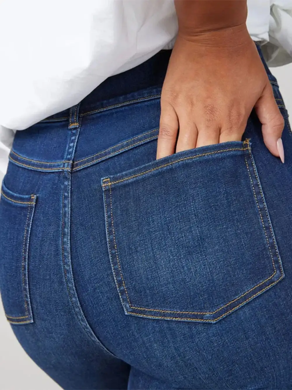 Structured High Waist Flare Leg Denim Jeans