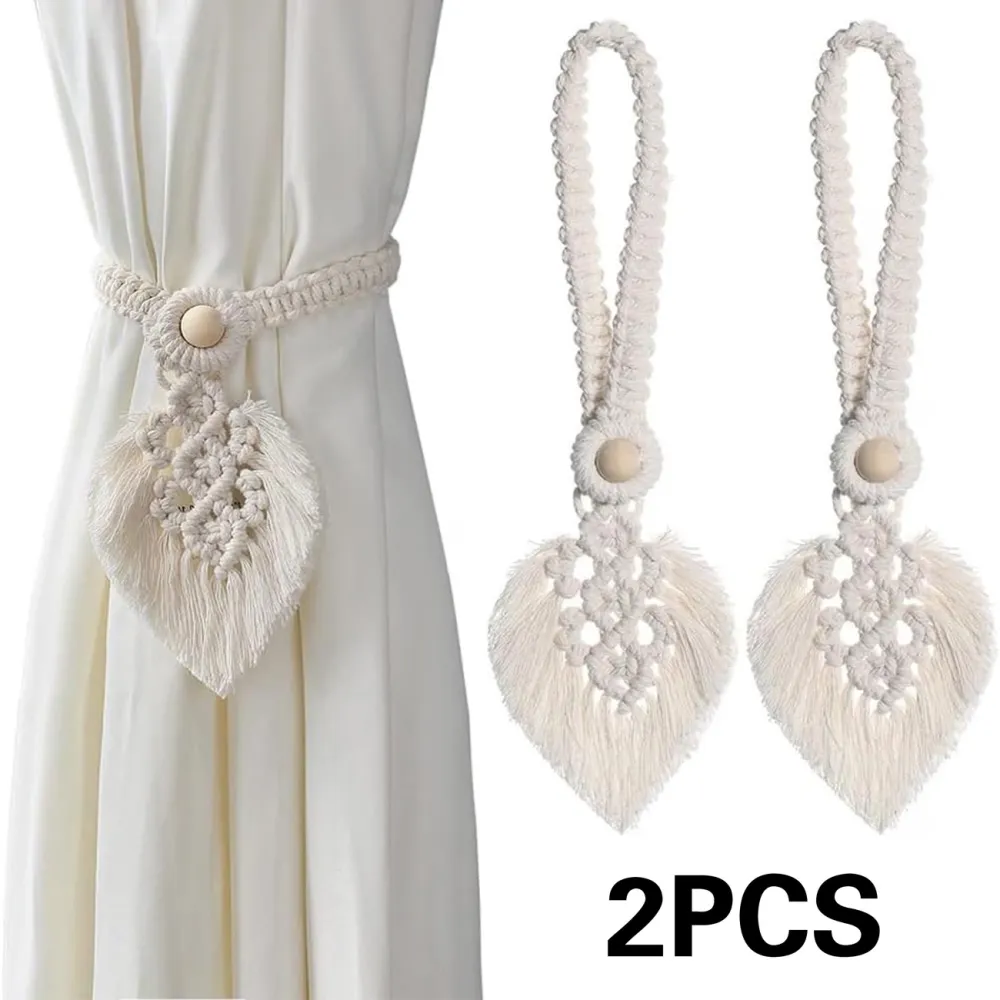 Macrame Leaf Curtain Tiebacks