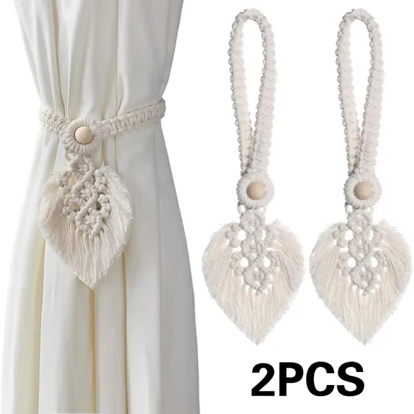 Macrame Leaf Curtain Tiebacks
