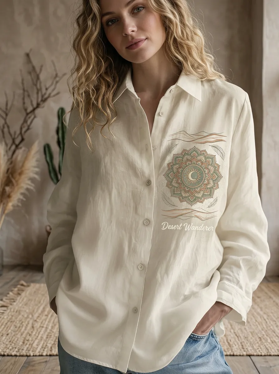 Desert Wanderer Mandala Casual Shirt Modern
