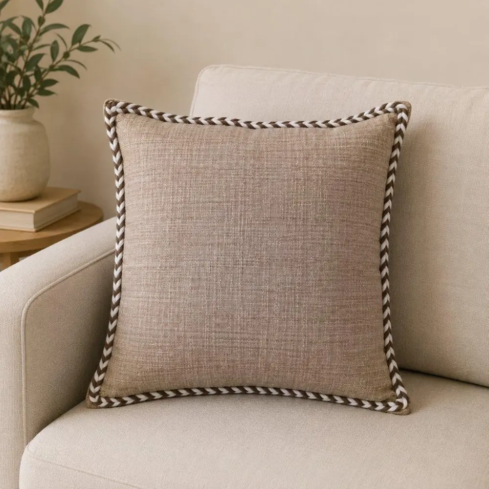 Textured Contemporary Cotton Decorative Cushion Cover