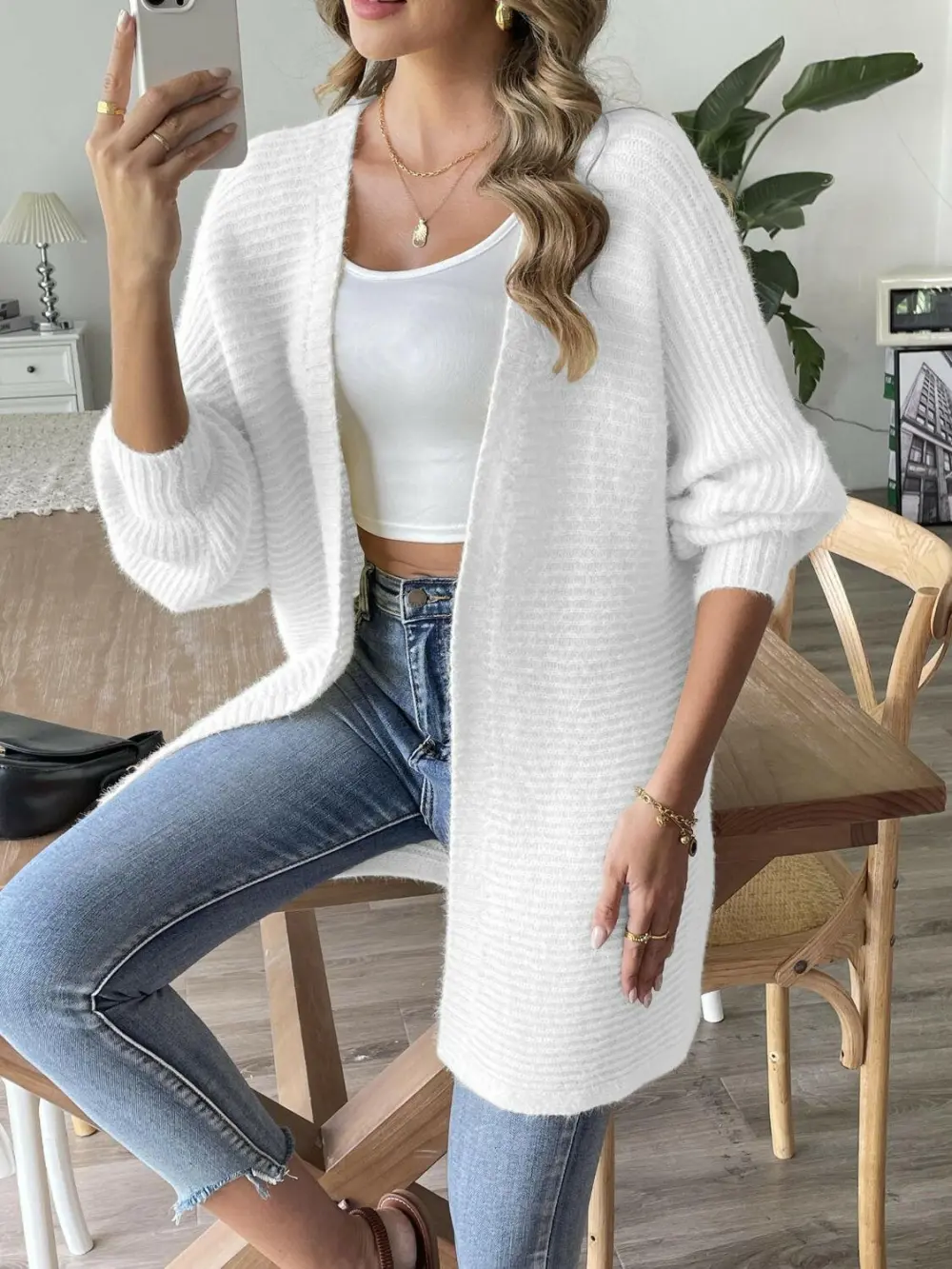 Modern Open Front Modern Cardigan