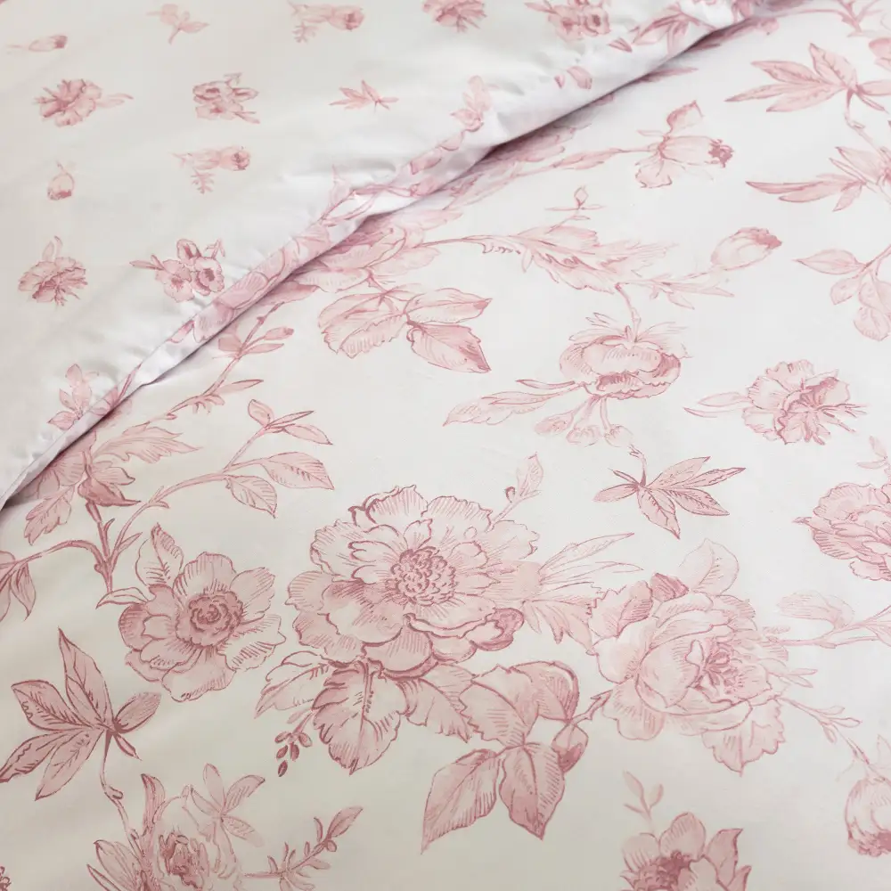 Relaxed Bedroom Reversible Floral Linen Duvet Cover Set