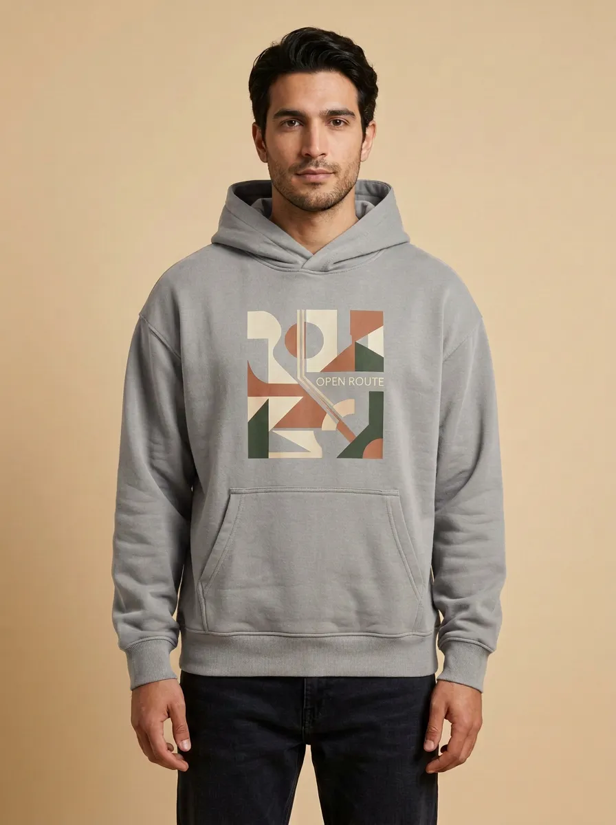 Everyday Open Route Geometric Abstract Hoodie