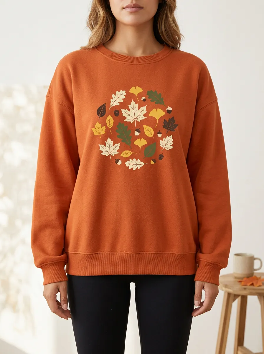 Crafted Printed Acorn Graphic Sweatshirt