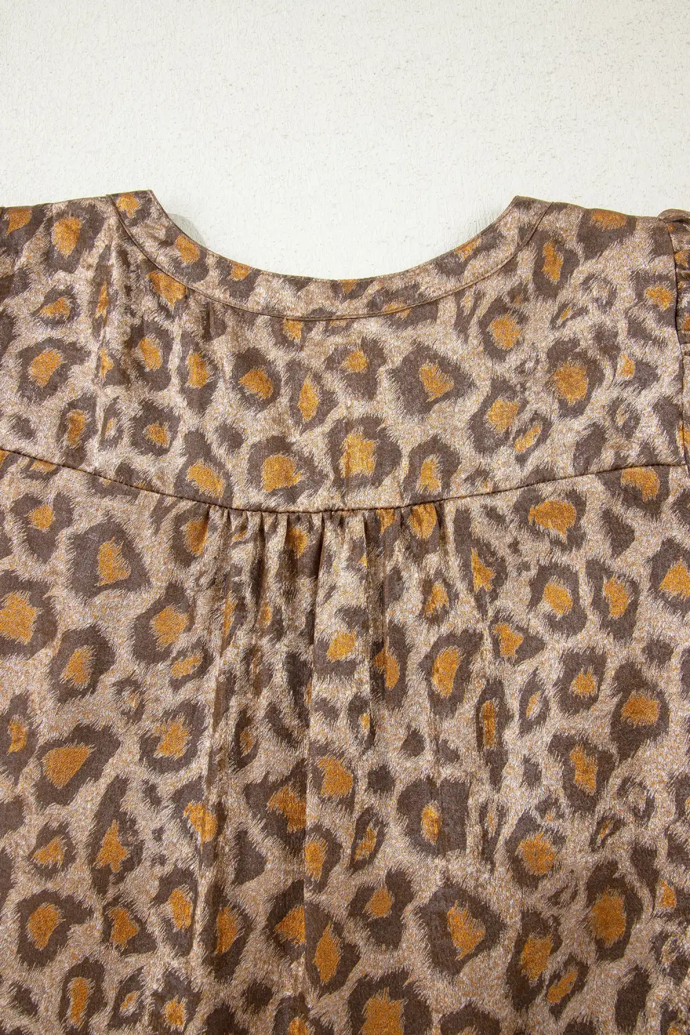 Animal Print V Neck Ruffle Mini Dress