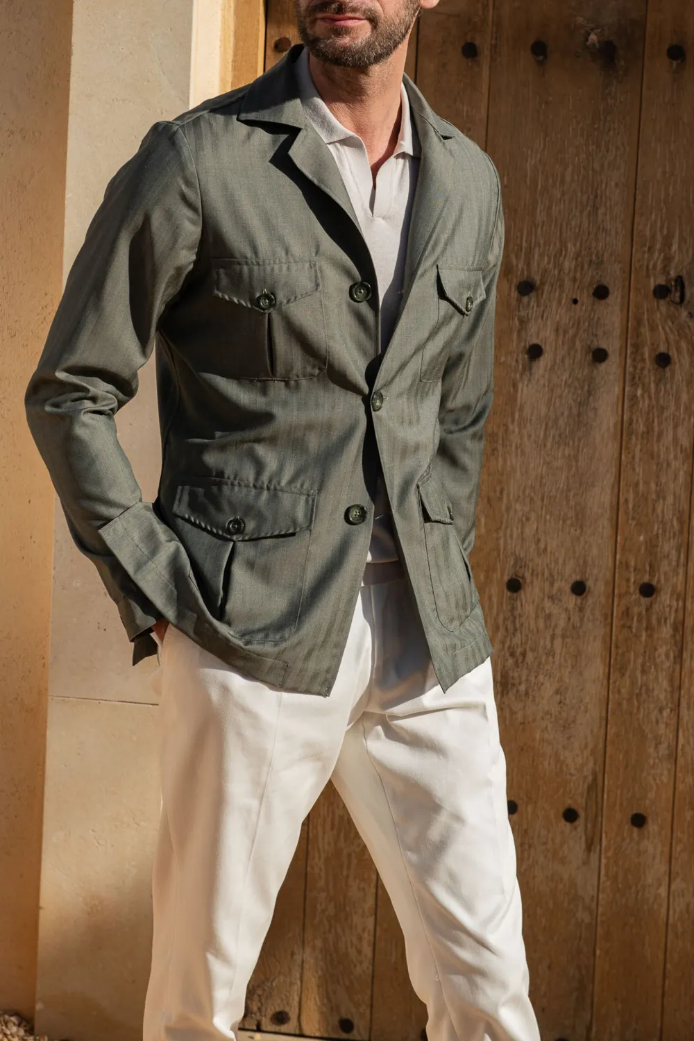 Green Retro Safari Jacket