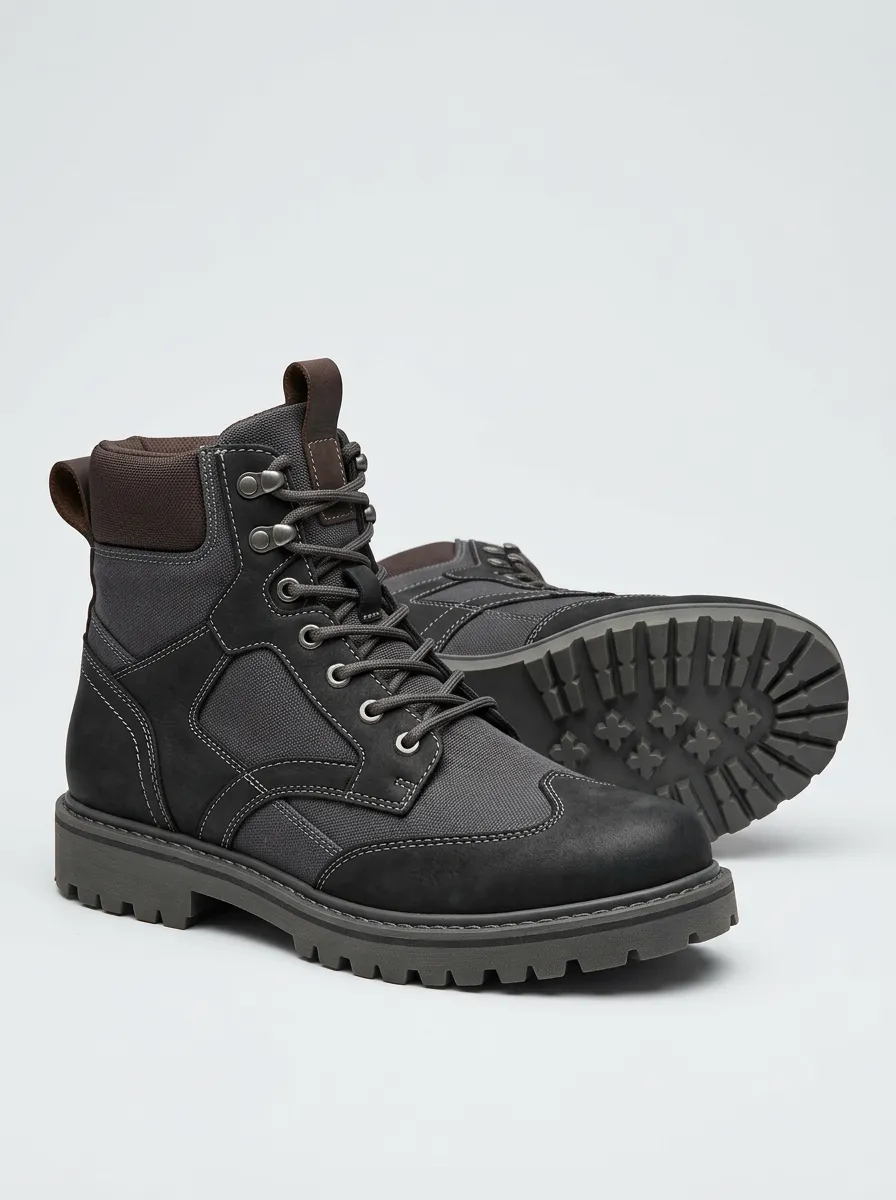 Unisex Tactical Outdoor Canvas Suede Print Work Boots