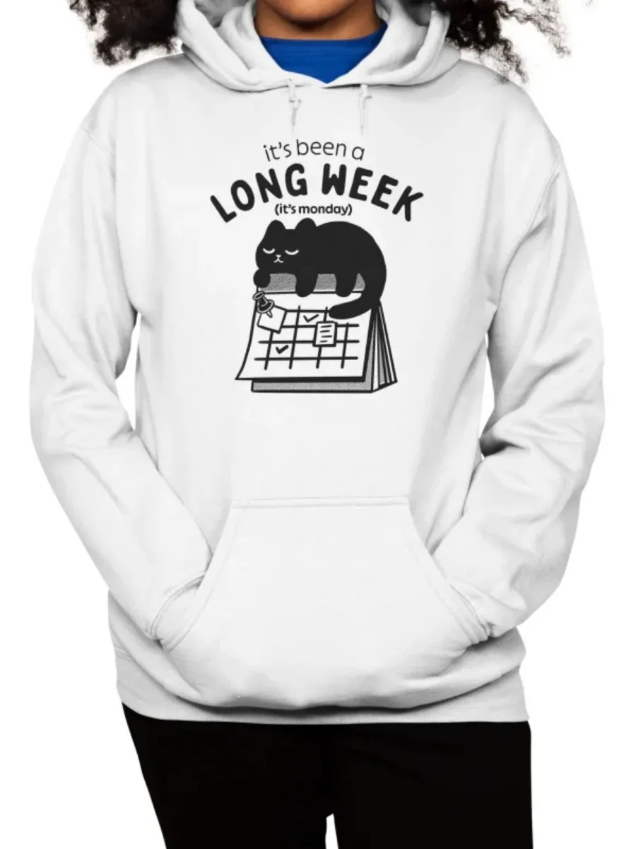 Cat and Calendar Graphic Hoodie