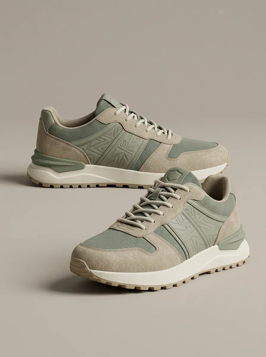 Unisex Geometric Pattern Print Sneakers