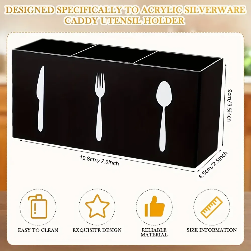 3-Compartment Cutlery Organizer