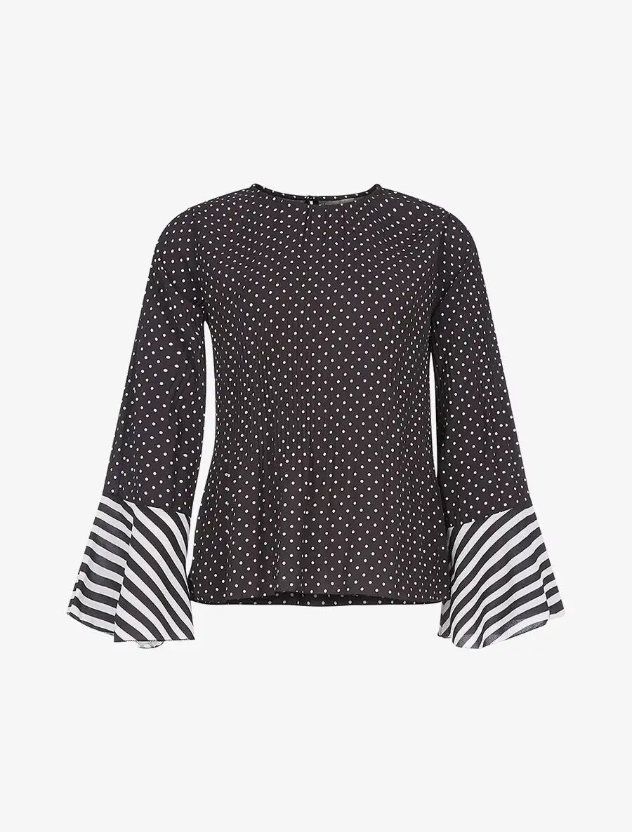 Long Sleeve Polka Dot Blouse
