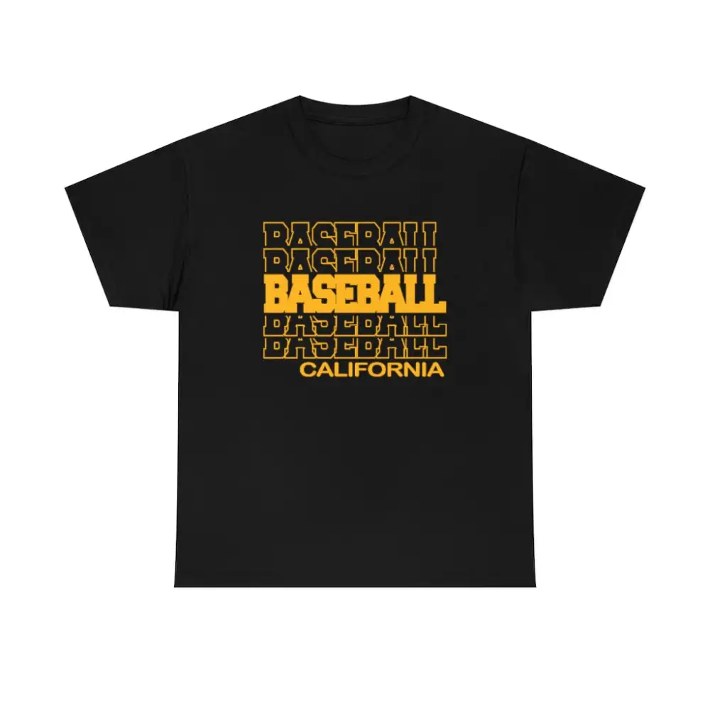 Baseball California in Modern Stacked Lettering T-Shirt