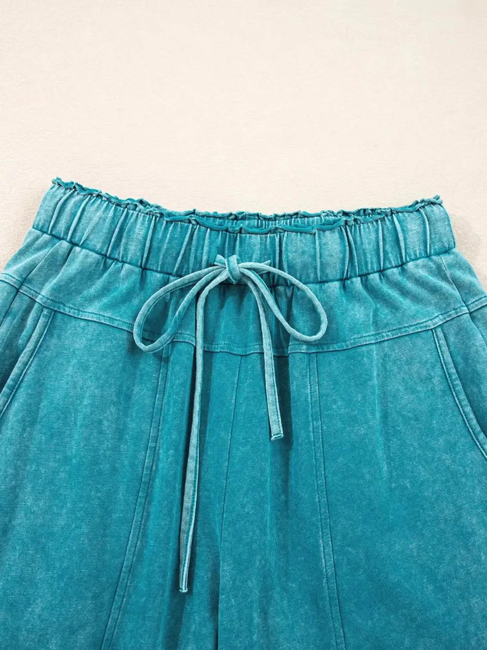 Sequin High Rise Drawstring Pocketed Pants