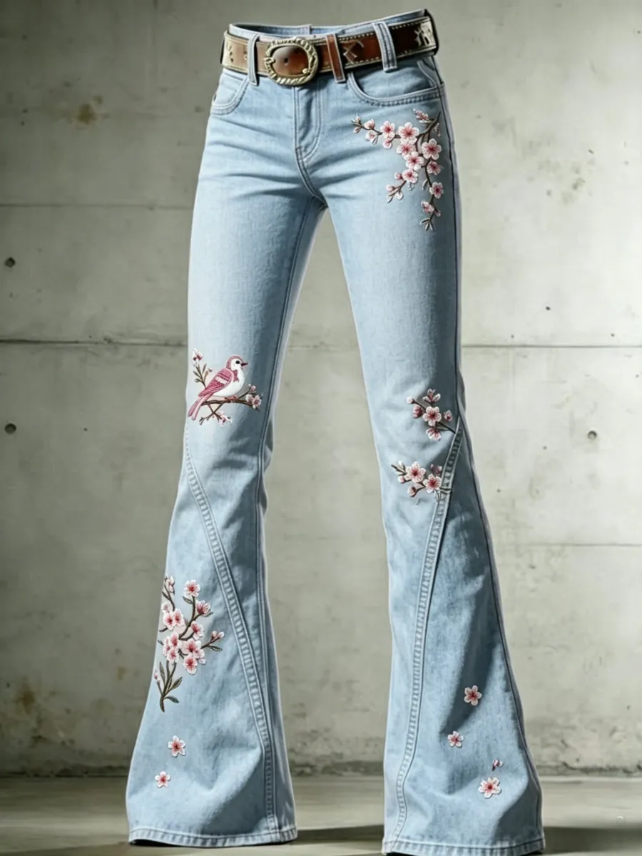 Women's Floral Casual Long Pants