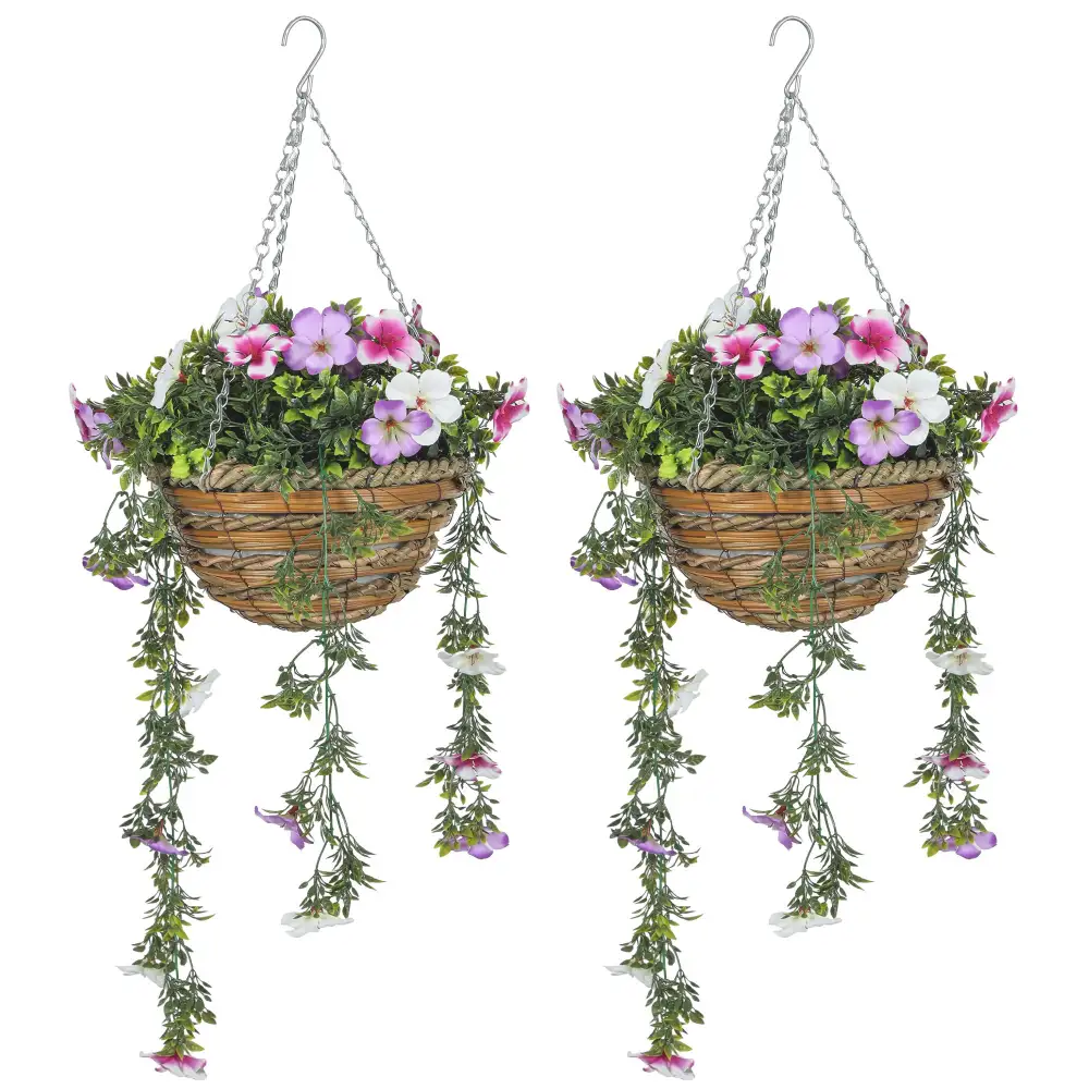 Wall Mounted Round Artificial Floral Plant