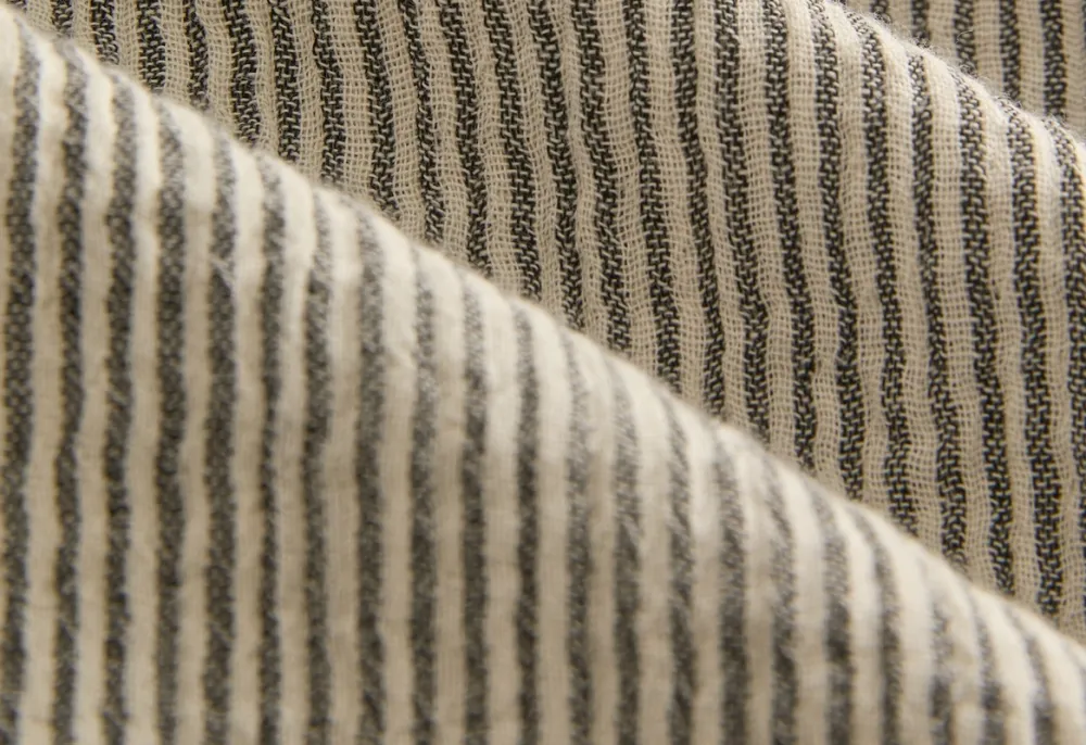 Seersucker Drawstring Pants Charcoal Stripe