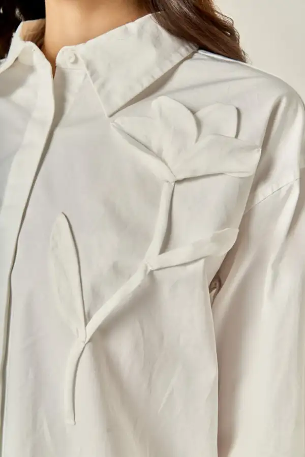Floral Button Down Collared Relaxed Shirt