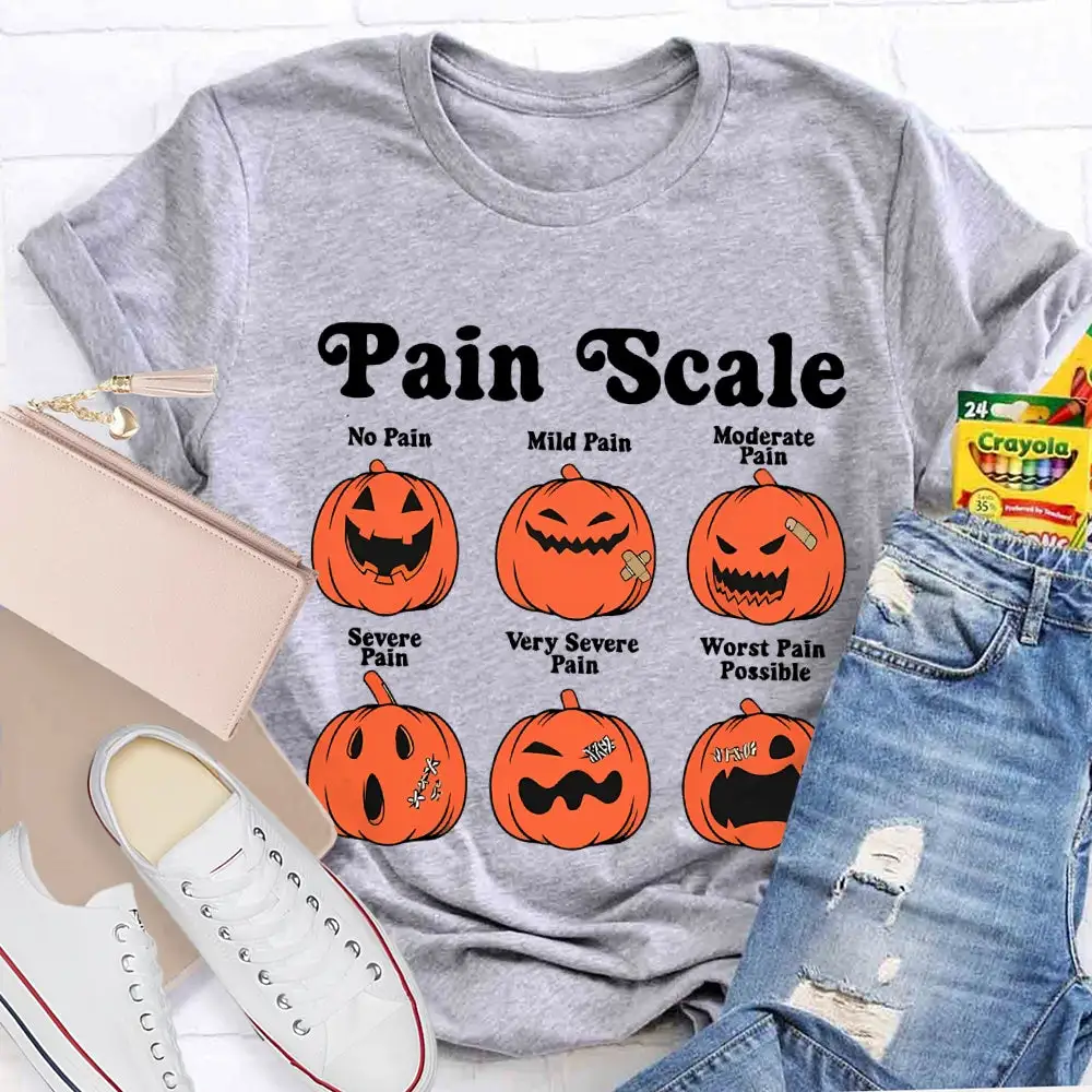 Pain Scale No Pain Mild Pain Moderate Pumpkin T-Shirt