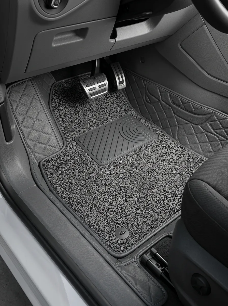 Diamond-Quilted Textured Quilted Car Floor Mats