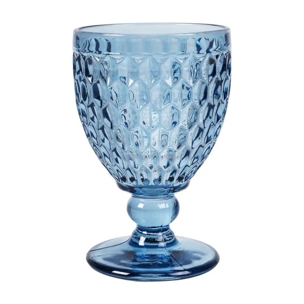 Blue Patterned Wine Glass
