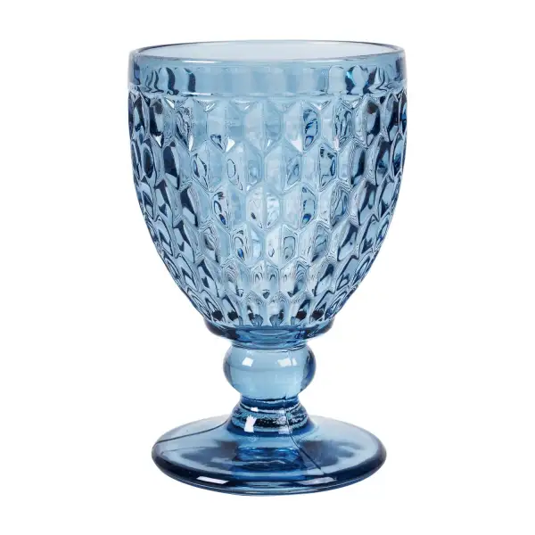 Blue Patterned Wine Glass
