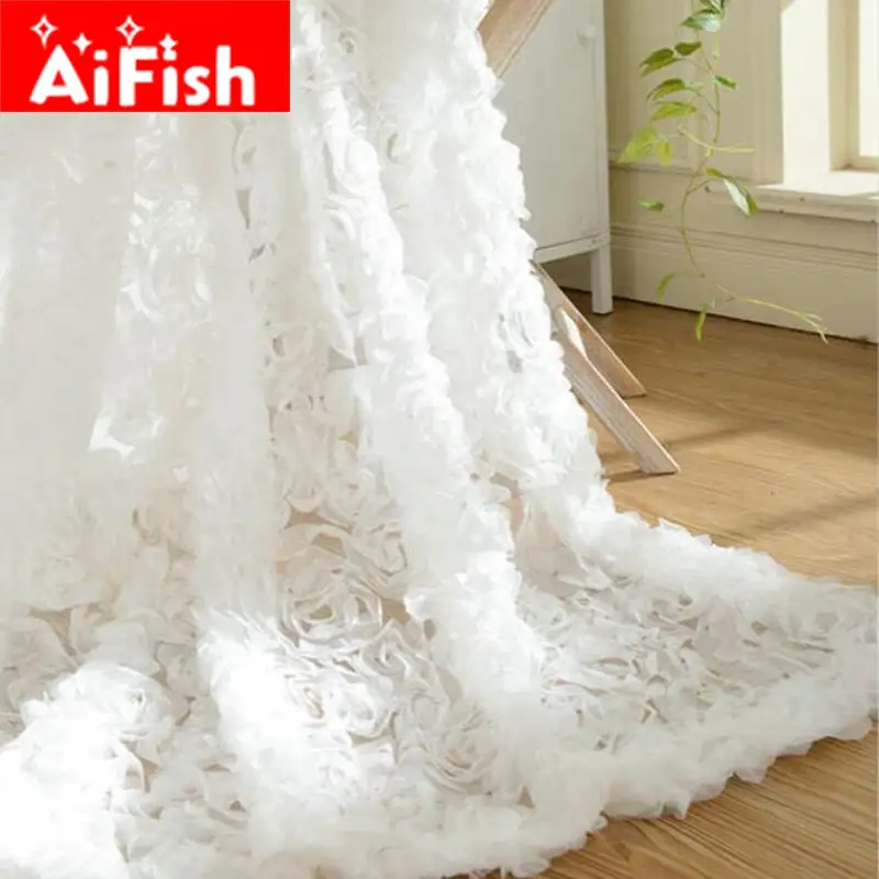 Portable Floral Sheer Curtain Panel