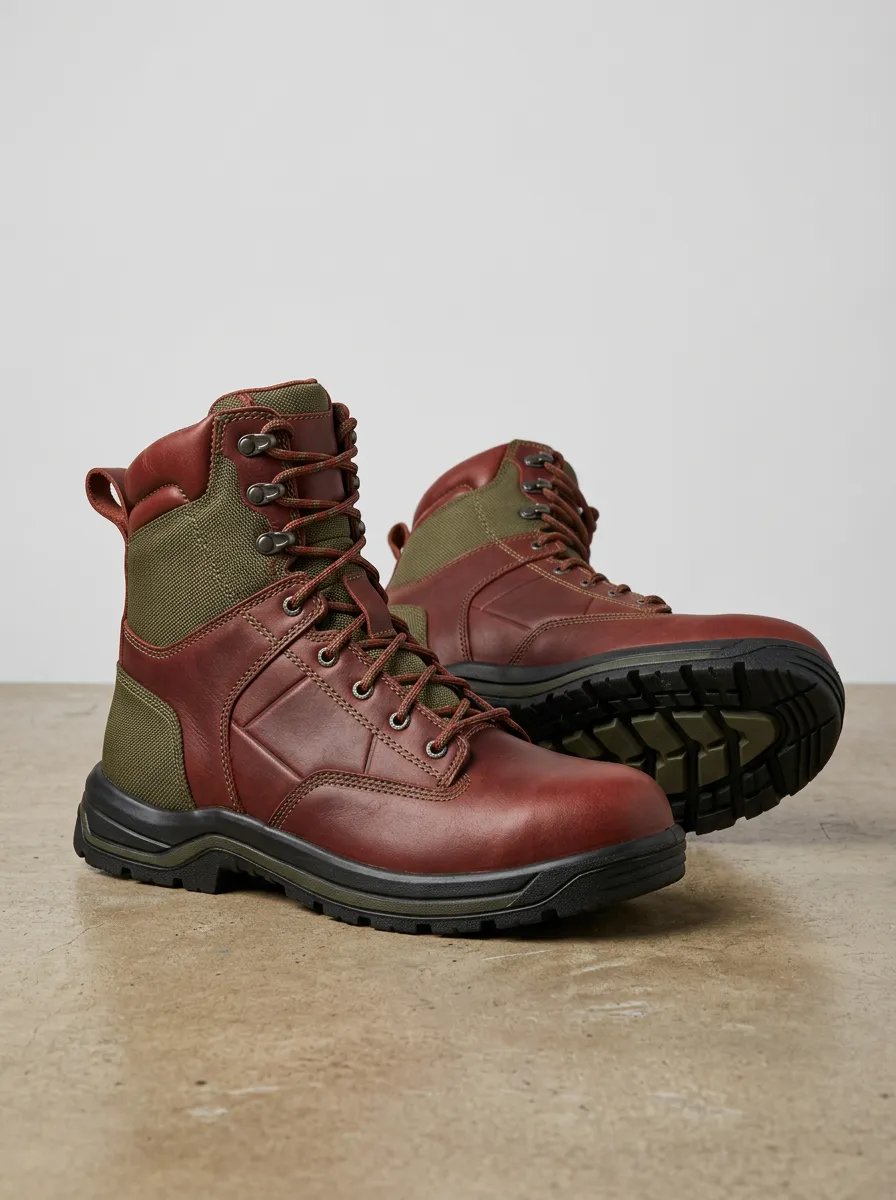 Unisex Outdoor Tactical Leather Print Work Boots