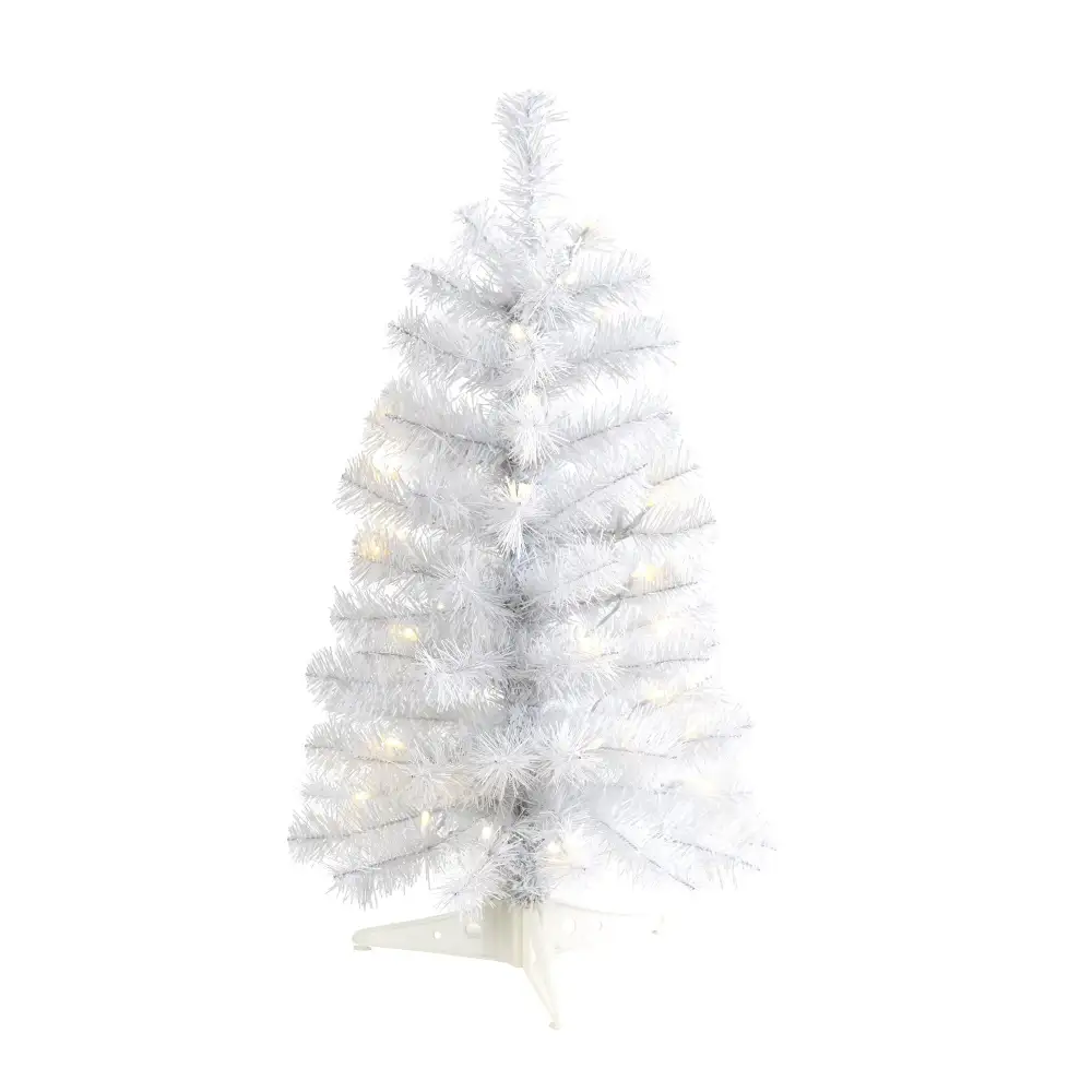 Artificial Christmas Tree with LED Lights and Bendable Branches Foliage Accent