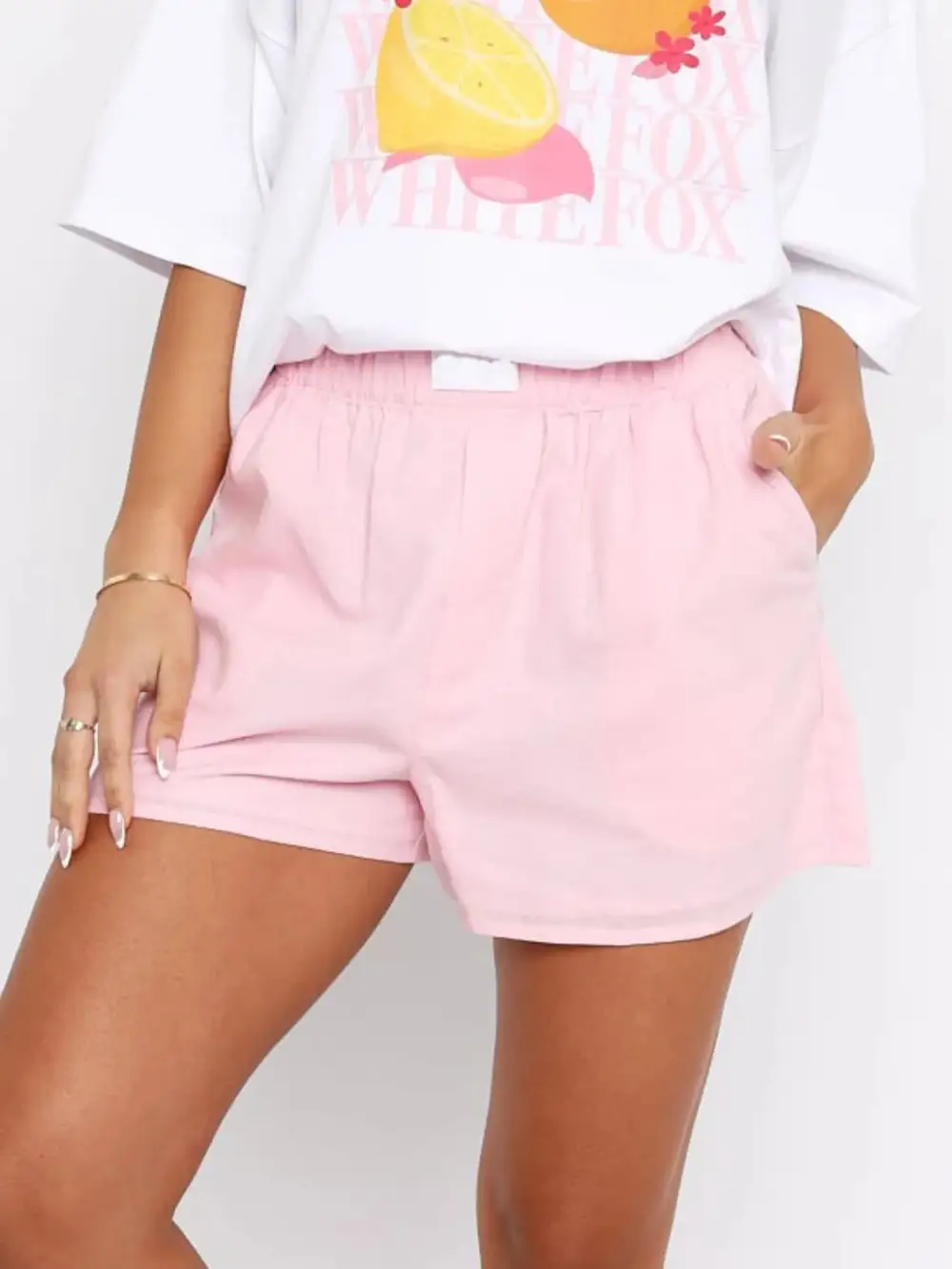 Casual Simple Elastic Waist Shorts