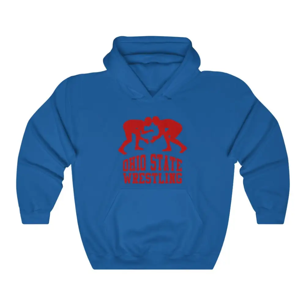 Relaxed Bold Print Wrestling Graphic Pullover Hoodie