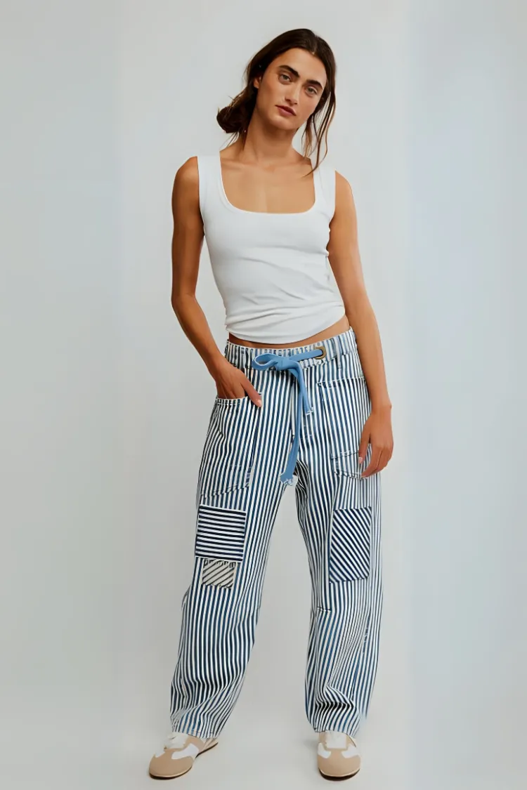 Moxie Pull-On Barrel Jeans Railroad
