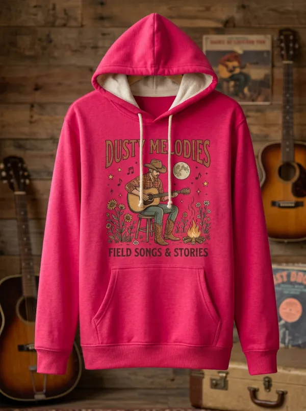 Acoustic Country Music Cowboy Guitar Campfire Pullover Hoodie