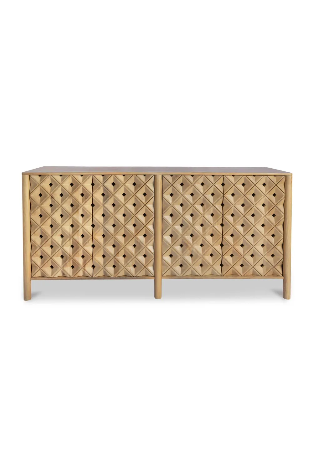 Refined Four-Door Mango Wood Sideboard