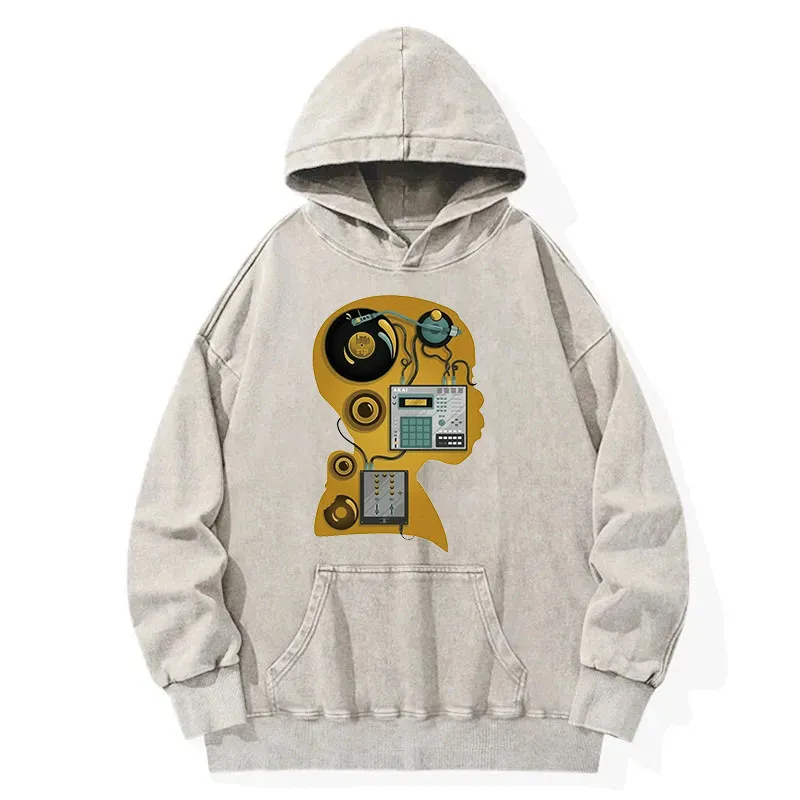 Hip Hop DJ Washed Hoodie