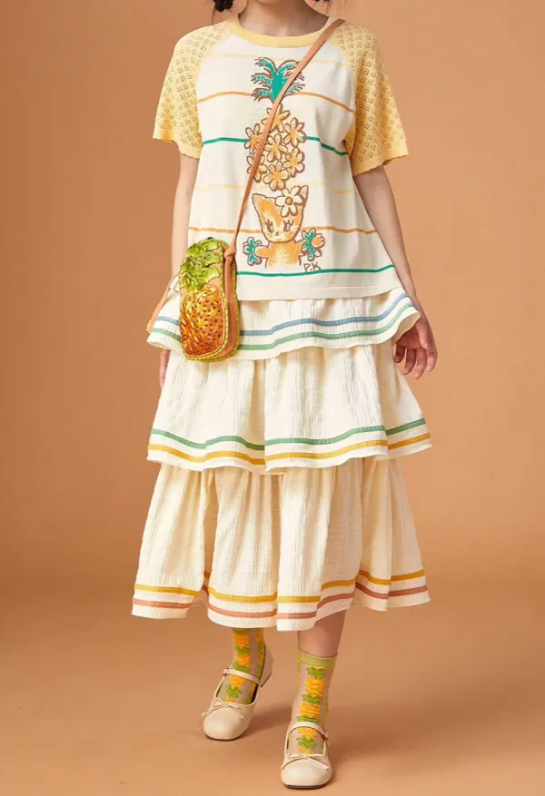 Graceful Soft Everyday Casual Polyester Skirt