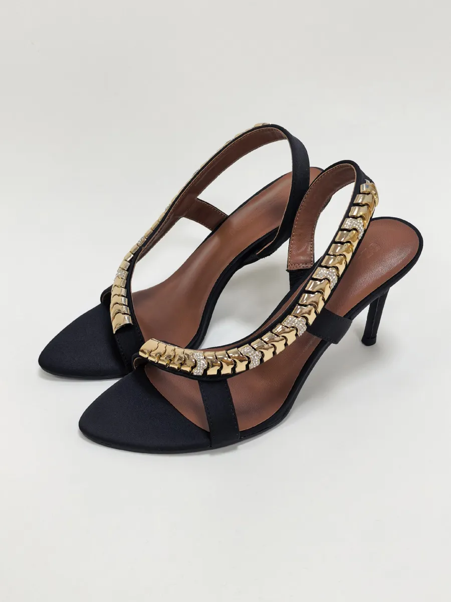 Eloise Rhinestone Side Cutout High-Heeled Sandals