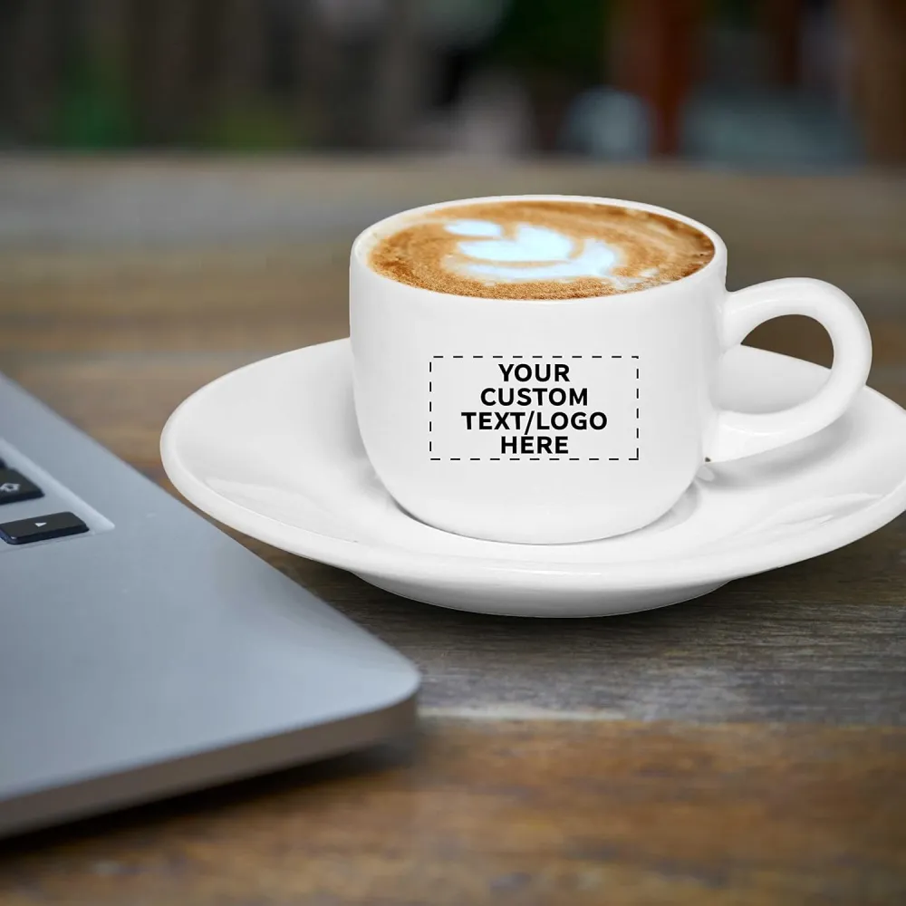 Custom Porcelain Espresso Cups with Saucer