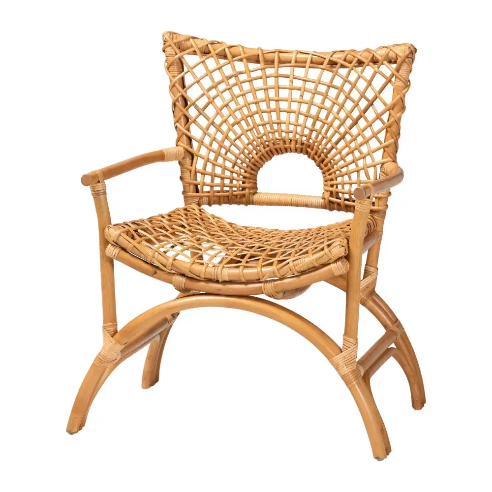 Curved Seat Rattan Accent Chair
