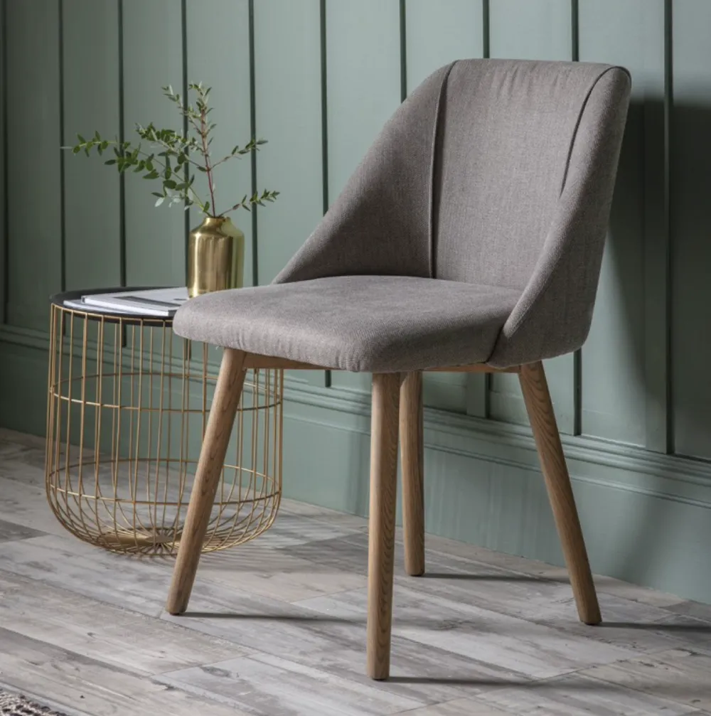 Contemporary Linen Ash-Wood Chair