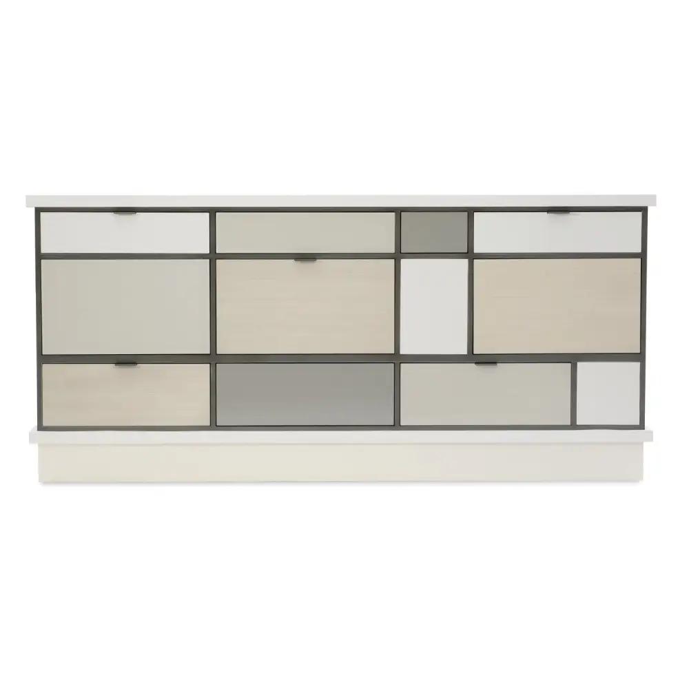 Checkerboard Glass Eight-Drawer Sideboard