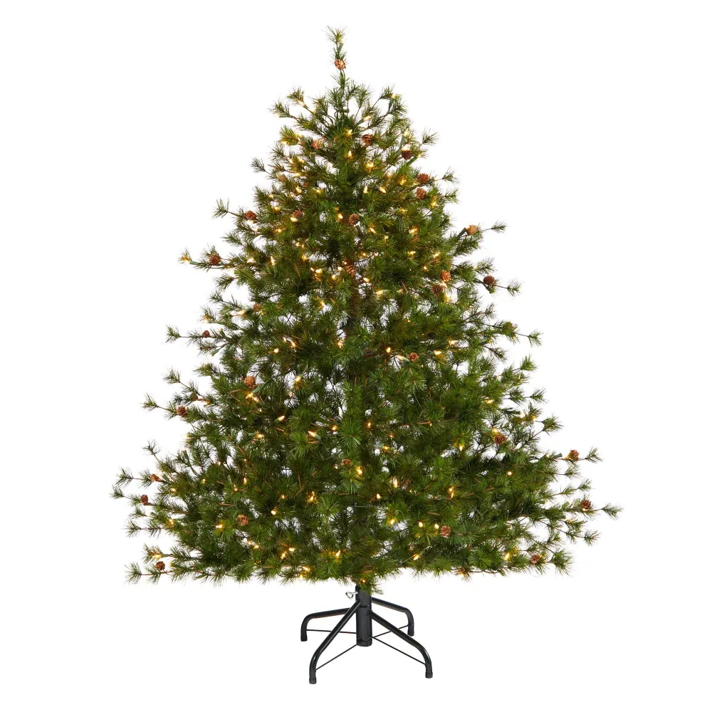 Colorado Mountain Pine Artificial Christmas Tree with Lights Branches and Pine Cones