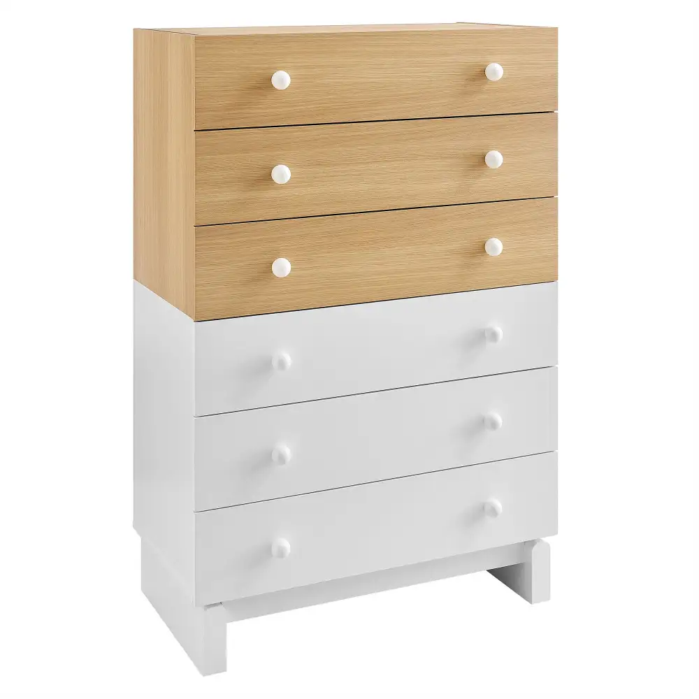 Six Drawer Color Block Dresser Chest