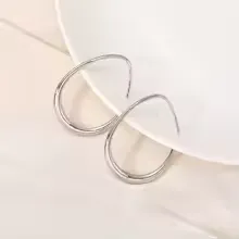 Geometric oval-shaped ladies' earrings