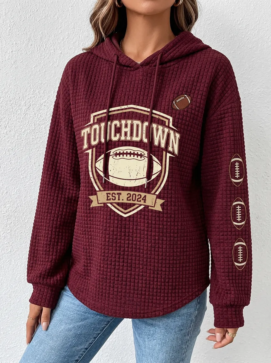 Football Graphic Casual Hoodie