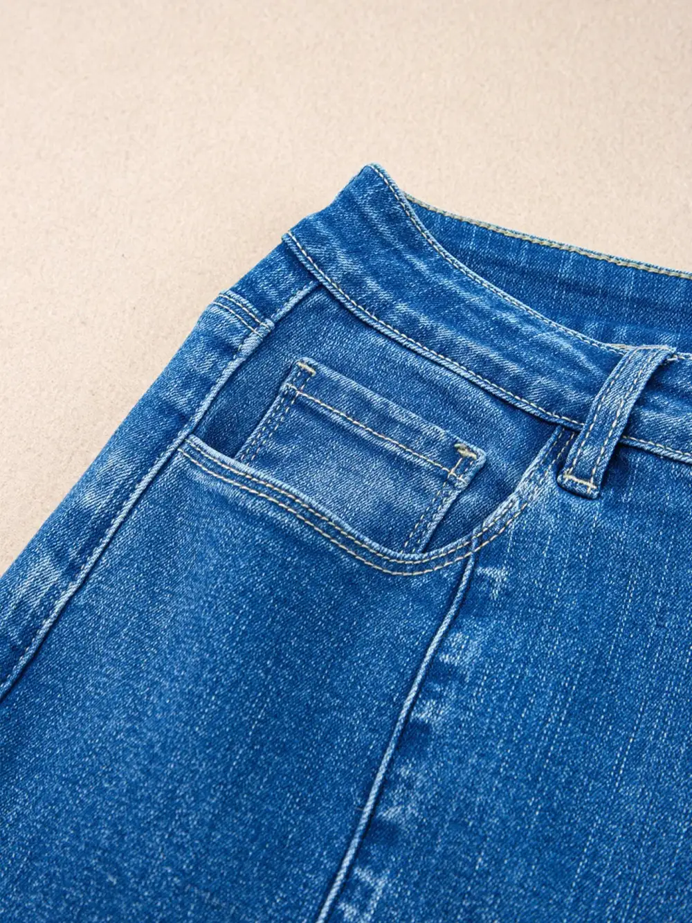 Flare Leg Seam Detail Denim Jeans