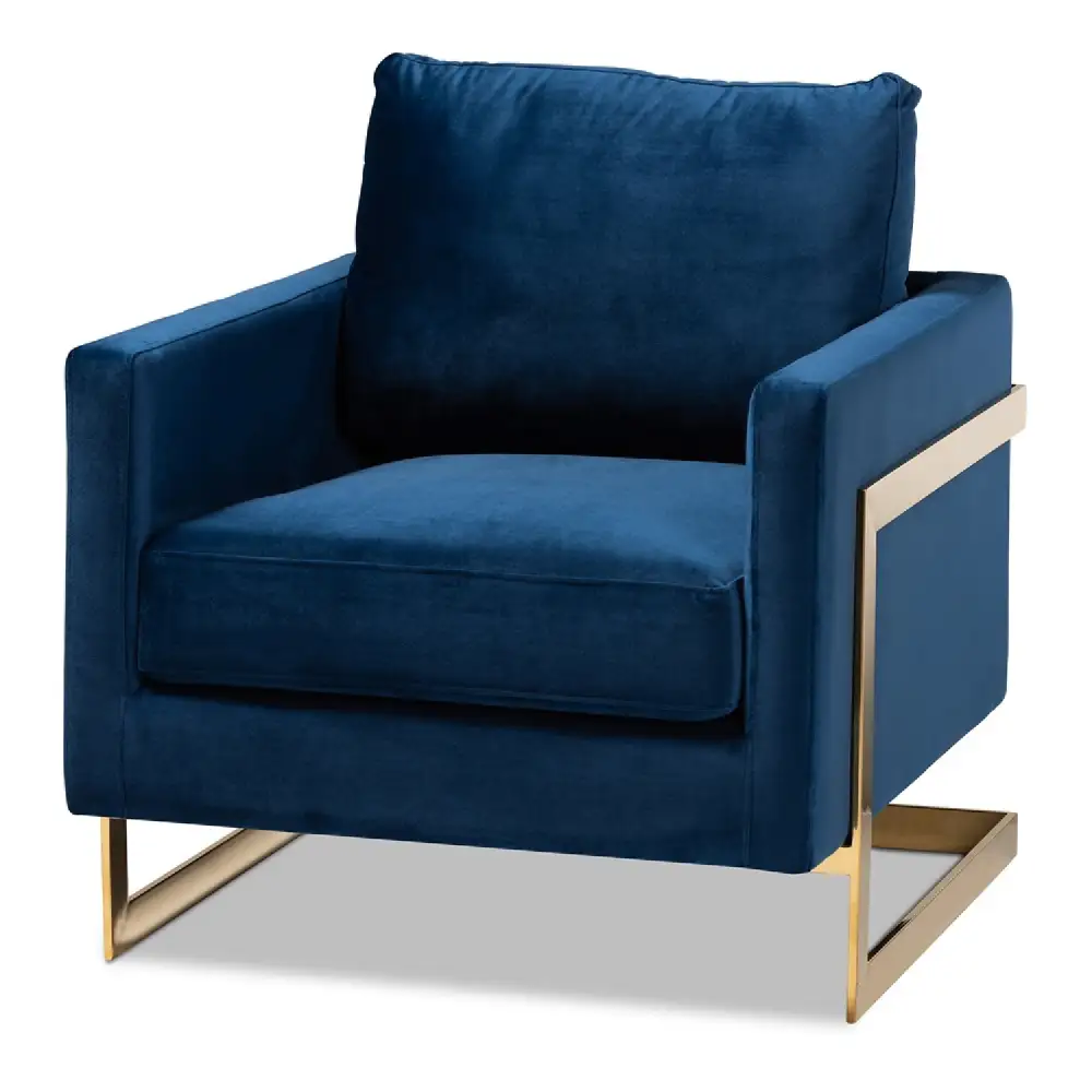 Curved Framed Velvet Accent Chair