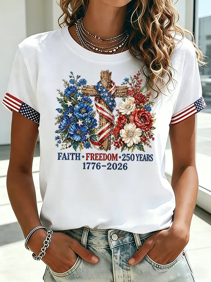 Women'S 250Th Anniversary Printed Casual T-Shirt
