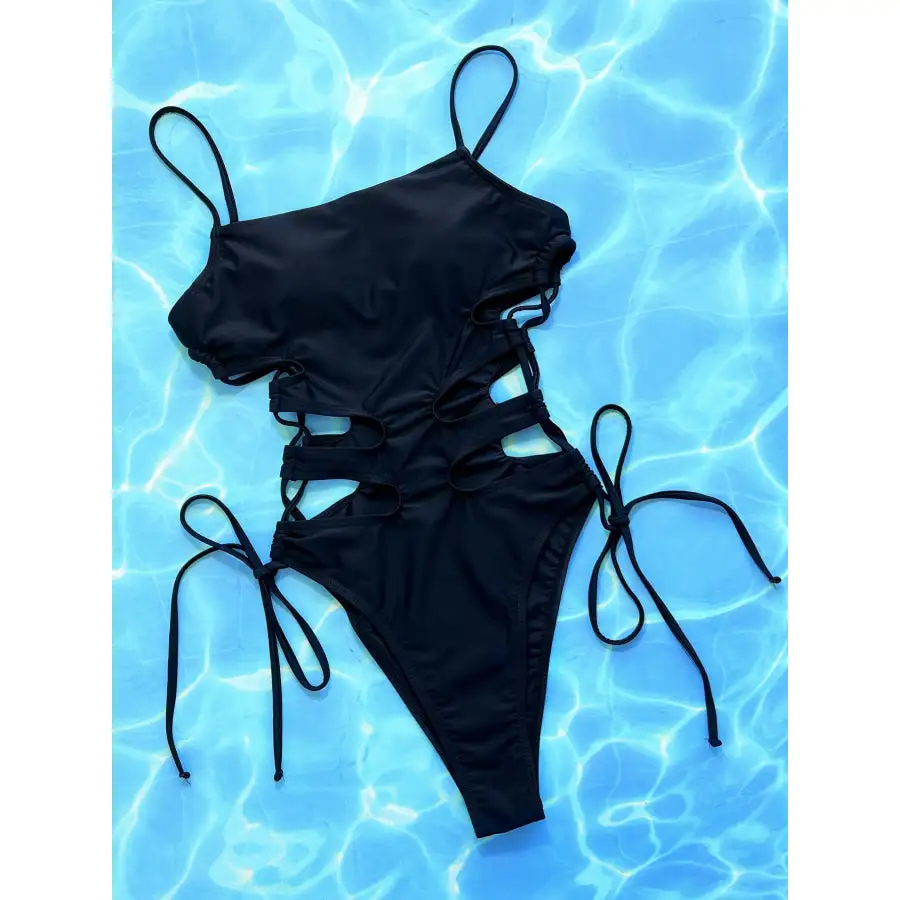 Women's Cutout Lace-Up One-Piece Swimsuit